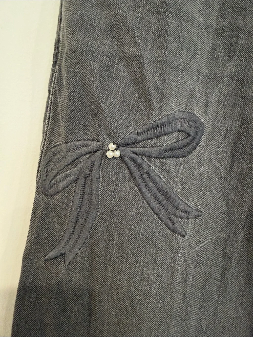Abercrombie Kids High Rise Ultra Wide Leg Jeans 15/16 Gray Bow Pearl